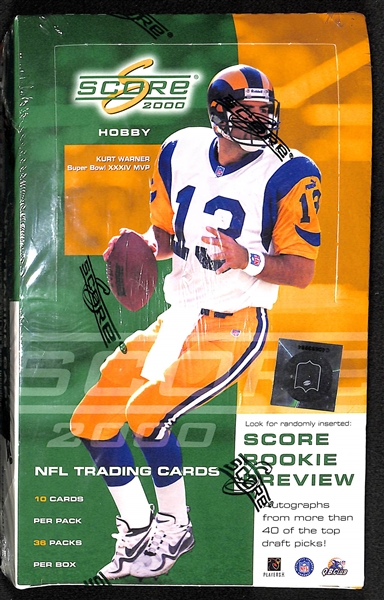 2000 Score Hobby Football Unopened Wax Box (Tom Brady's Rookie Year)